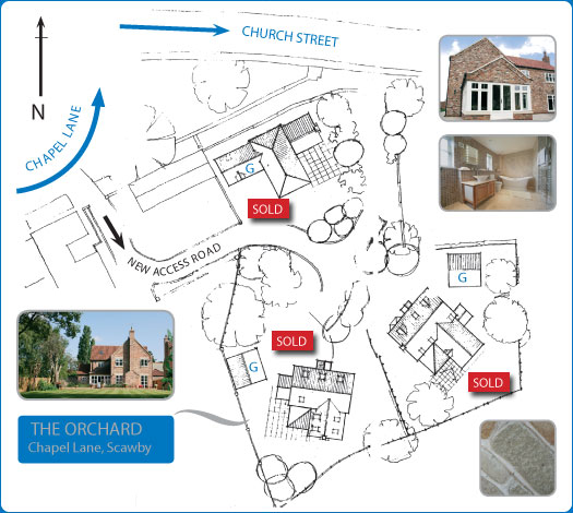 Map of Orchard Lane - Scawby